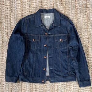 Tellason Stock denim trucker jacket. Size Large.